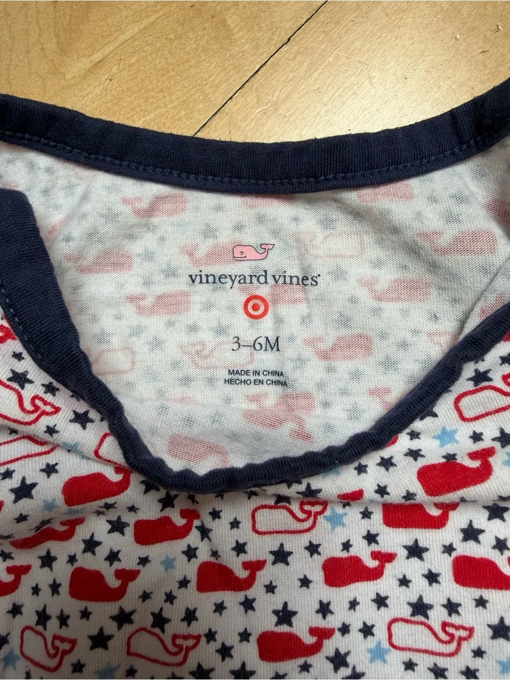 Vineyard Vines x Target Red, White and Blue Navy Whale Print Onesie - 3-6